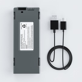 Ameta Drone Battery 3.7V 1600mAh Li-po Rechargeable Battery and USB Cable for S20 Lite RC Quadcopter Drone Black