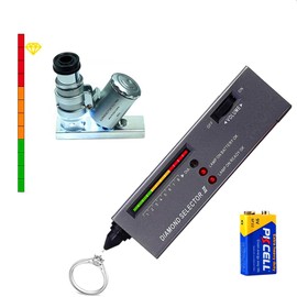 Diamond Tester,High Accuracy Diamond Tester Pen＋60X Mini LED Magnifying Jeweler Tool Kit,Professional Jewelry Diamond Selector for Novice and Expert, Thermal Conductivity Meter(Diamond Tester)