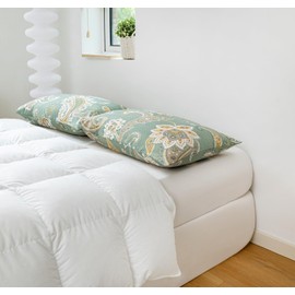 YuHeGuoJi Green Pillow Cases Set of 2 100% Cotton Paisley Pillow Covers Decorative William Morris Floral Pillowcases Beige Boho Pillow Protectors Envelope Closure Damask Pillow Encasement 2 Pack