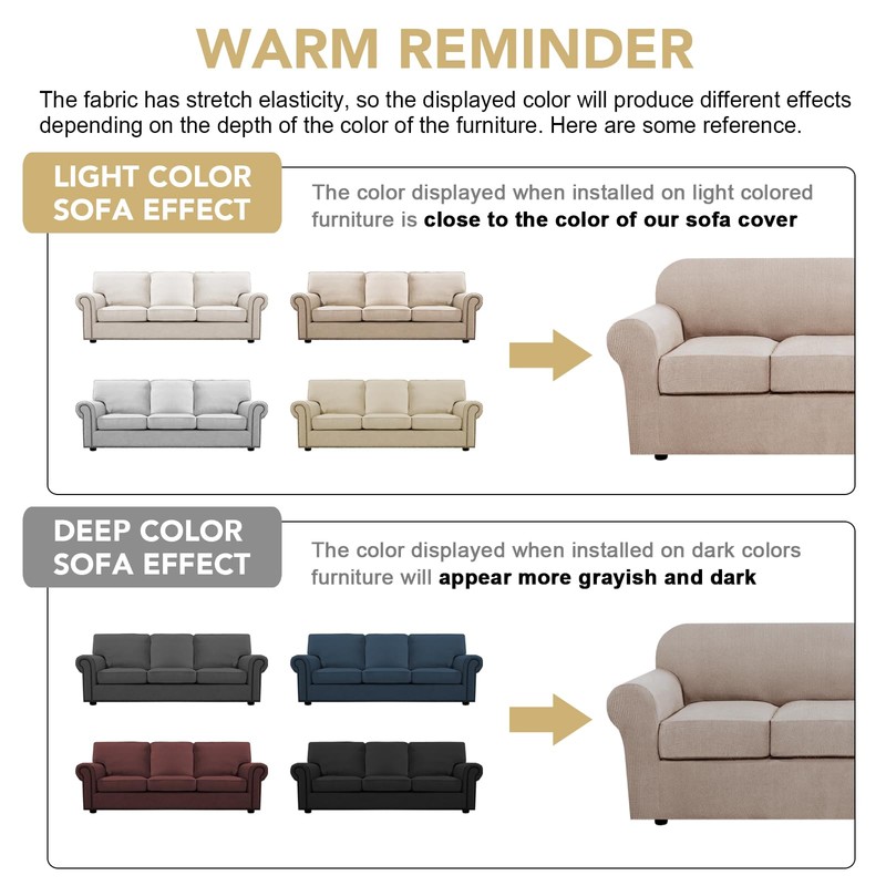 H.VERSAILTEX 4 Piece Stretch Sofa Covers for 3 Cushion Couch