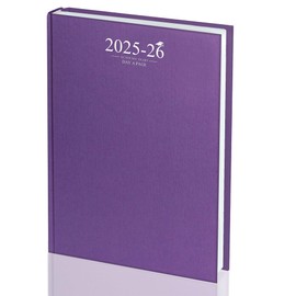 G4GADGET Academic Diary 2025-2026 A4 Day-A-Page School Planner for Students and Teachers Diary with Case Binding (Purple Cover)