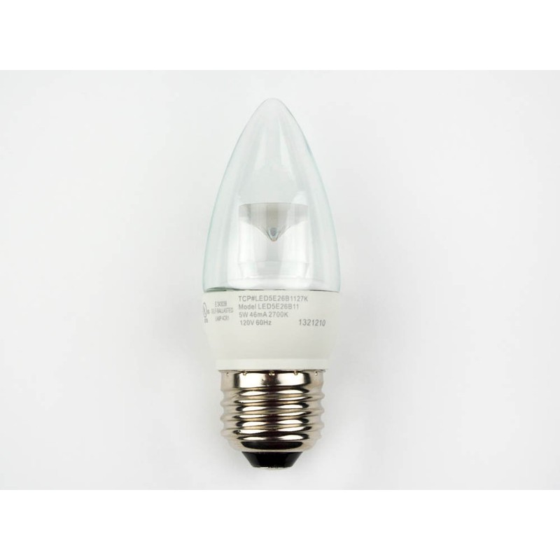 TCP LED5E26B1127K LED Bulb, B11 E26, 5W (40W Equiv.) -