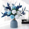 NAWEIDA Artificial Flowers with Vase Faux Hydrangea Flower Arrangements Table