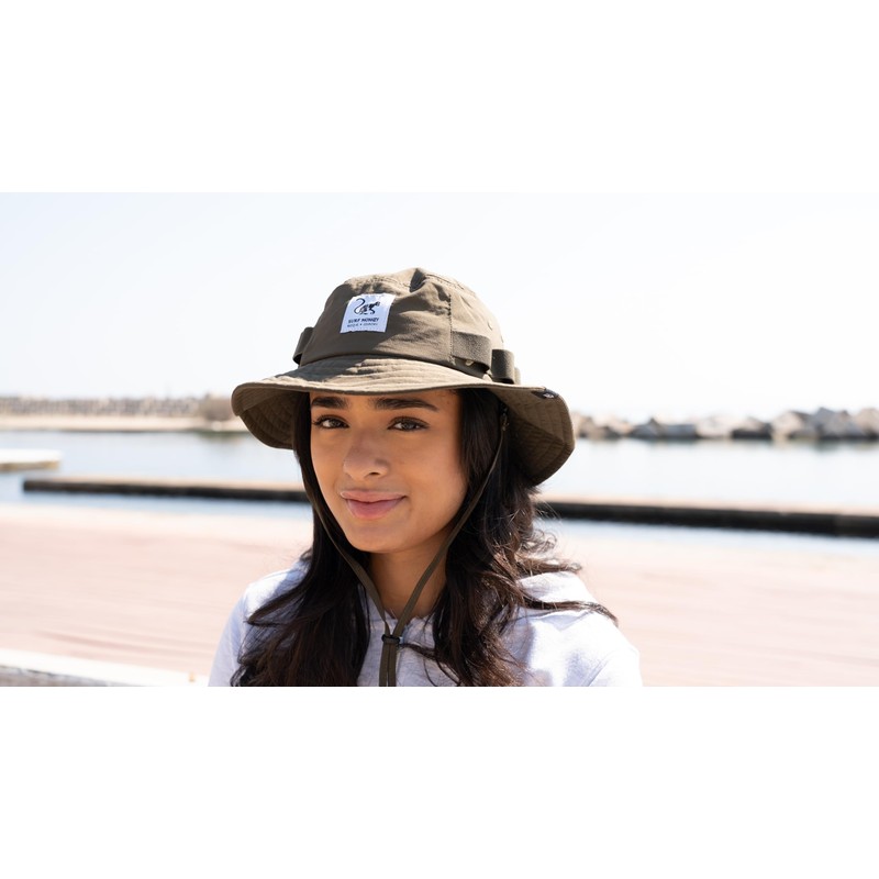 Surf Monkey Safari Hat with Removable Cord Upf50 Waterproof Recycled