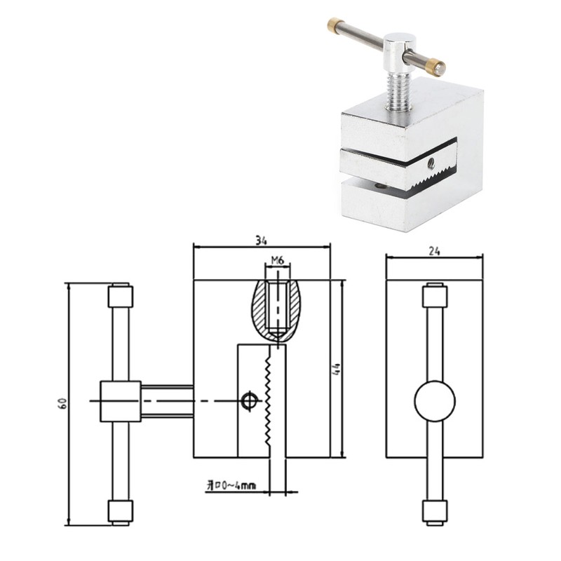 Straight Single Tooth Clamp Stainless Steel Push Pull Force Fixture