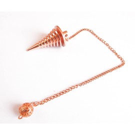Péndulo de bobina de 9 anillas, péndulo en espiral, péndulo de metal de cobre, péndulo de diseño en forma de cono, péndulo de adivinación, péndulo curativo de Dowsing.