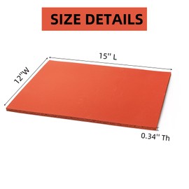 WRINGKIT 2 Pack Silicone Heat Press Mat, 15 x 12 Inch Washable Heat Press Pad, Double Sided 0.34 Inch Thick Transfer Sheet for Cricut Easypress, T Shirt Iron, Red