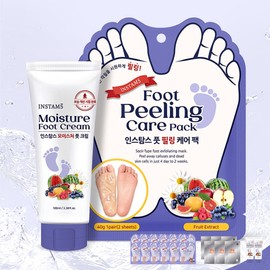 Instams Foot Peeling Care Exfoliation Pack Foot Moisturizing Cream Heel Cracked Calluses 1 Set / 인스탐스 풋 필링 케어 각질 제거 팩 풋보습 크림 발꿈치 발뒤꿈치 갈라짐 굳은살 1세트