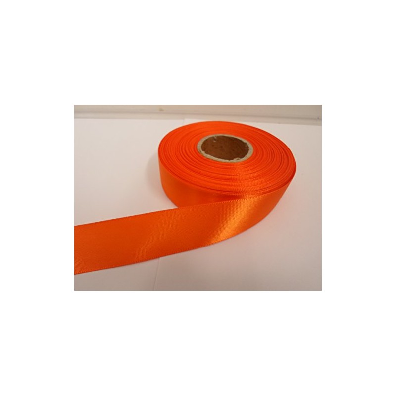 2 metres of 25mm Satin Ribbon Pumpkin Dark Orange Double