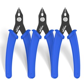 VCELINK Pince Coupante Precision, Mini Pince Coupante Modelisme Convient pour la Réparation de l'Industrie Électronique, Traitement de Bijoux, Fabrication de Modèles DIY, 129 mm Bleu Lot de 3
