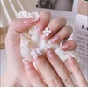 24pcs Coffin False Nail White 3D Bowknot Decor Nail with