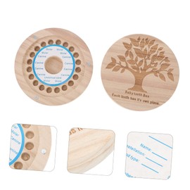 Generic 2pcs Tooth Keepsake Box Wooden Tooth Holder for Boy Girl Lightweight Portable Organizer Premium Craftsmanship for Showers Birthdays