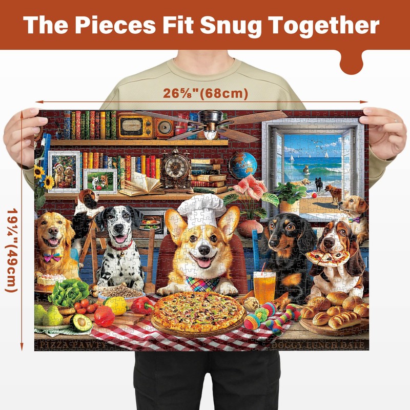 BenBen Puzzles for Adults 1000 Pieces, Dogs' Dinner Party, Dog