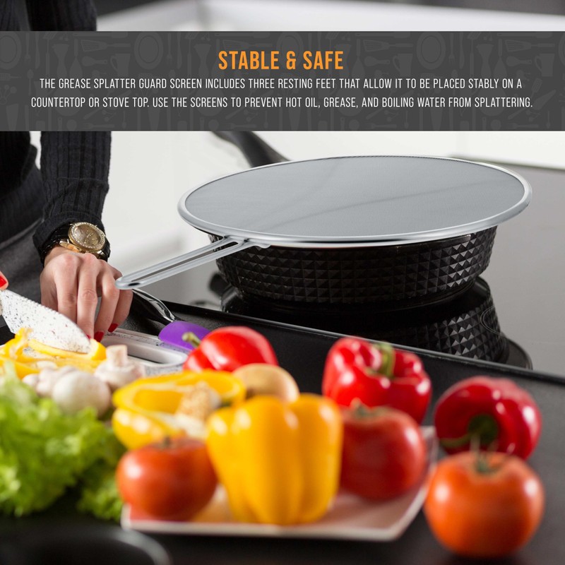 U.S. Kitchen Supply Set of 3 Stainless Steel Splatter Screen