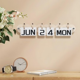 Wall Mount Acrylic Calendar, Perpetual Calendar 2025 Daily Display Calendar, Reusable Yearly Wall Standing Calendar with Wall Hook for Home Office Decor Desk Accessories (Clear-A Shape)