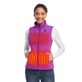 ORORO Women's Heated Fleece Vest with Battery, Lightweight Heating Vest Fleece (Charger Not Included) (Purple,S)
