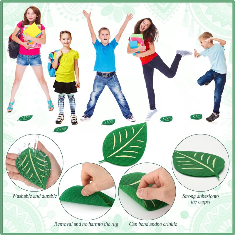 40 Pcs 4" Leaf Carpet Markers for Classrooms