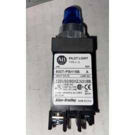 ALLEN BRADLEY AB 800T-PSH16B Ser T N318B  BLUE PILOT LIGHT led 120 VOLTS New