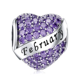 DALARAN - Abalorio de plata de ley 925 con forma de corazón para mujer, Plata esterlina Zirconia cúbica, Circonita cúbica