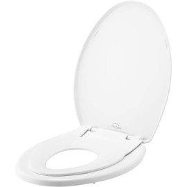 Little2Big 1881SLOW 000 Toilet Seat with Built-In Potty Training Seat, Slow-Close, and will Never Loosen, ELONGATED, White