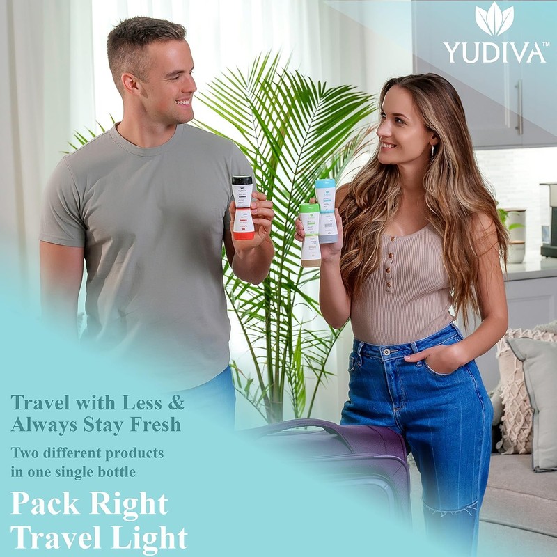 YUDIVA Shea Butter Shampoo & Conditioner Set, TSA travel size