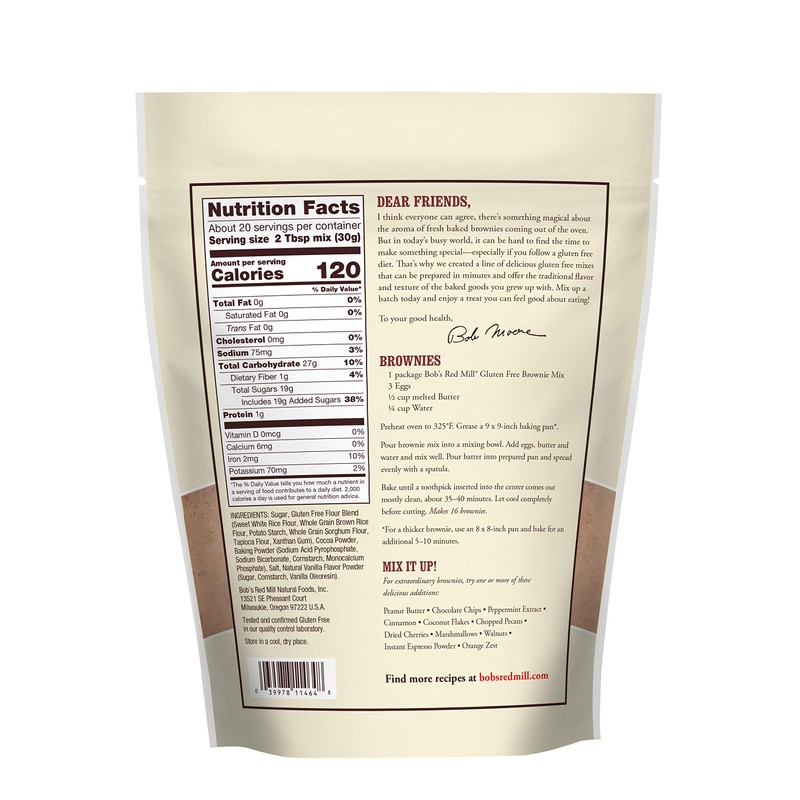 Bob’s Red Mill Gluten Free Brownie Mix, 21 Oz Bag