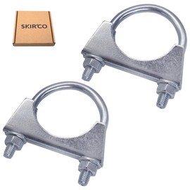 SKIR'CO (2 pcs) Pipe Clamps for 50 mm Diameter Pipes, U-Bolt Clamps, Zinc Plated Pipe Brackets