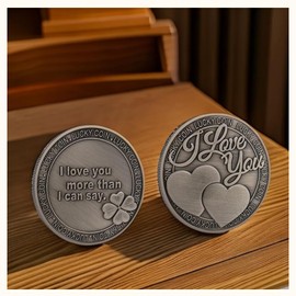 YiJPXinADZ 2PCS I Love You Lucky Coin - Commemorative Collectors Collectible Souvenir Coin for Luck Collection, Art Gift and Home Decoration