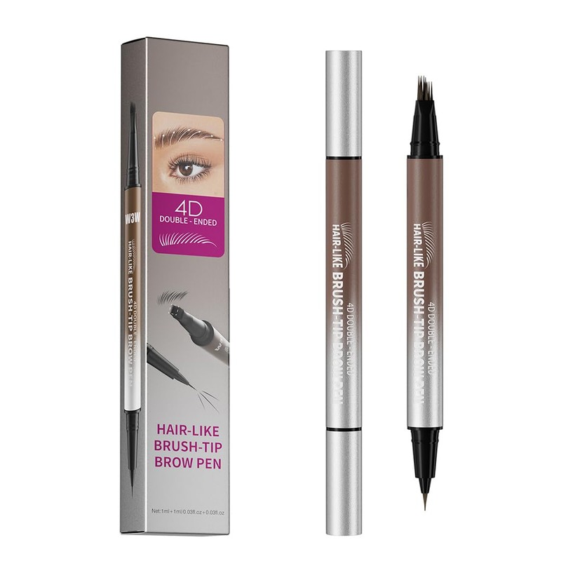 Multi-Tip Eyebrow Pen, Liquid Microblading Effect Hair‑Like Brow Strokes