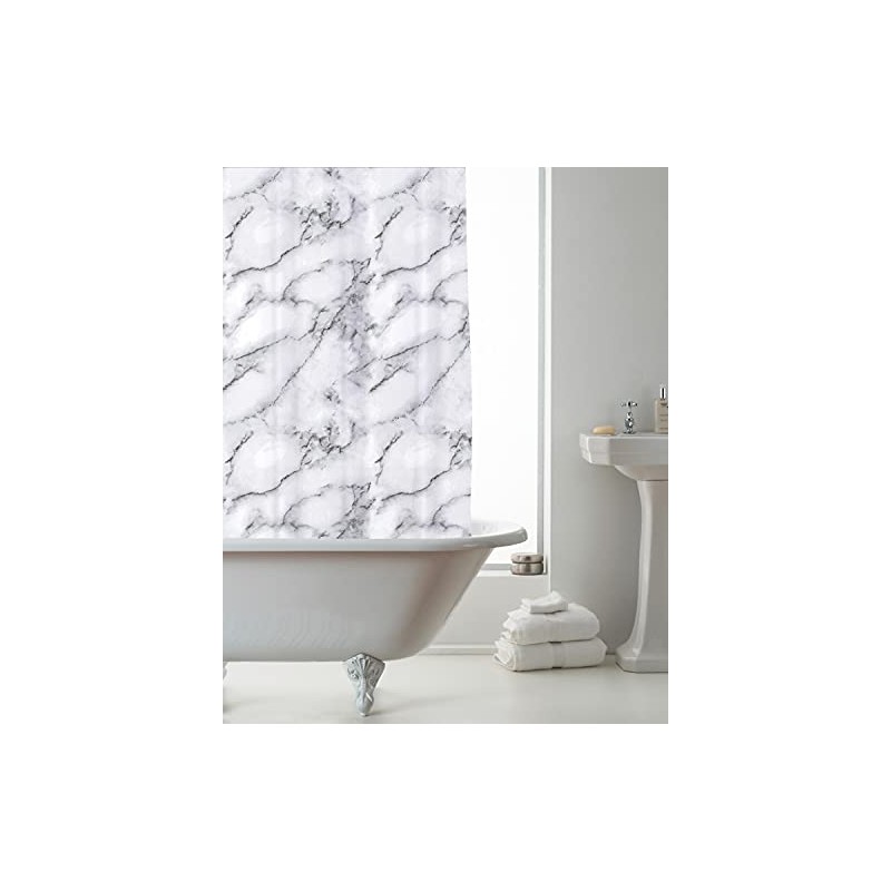 COUNTRY CLUB Shower Curtain with Rings Marble