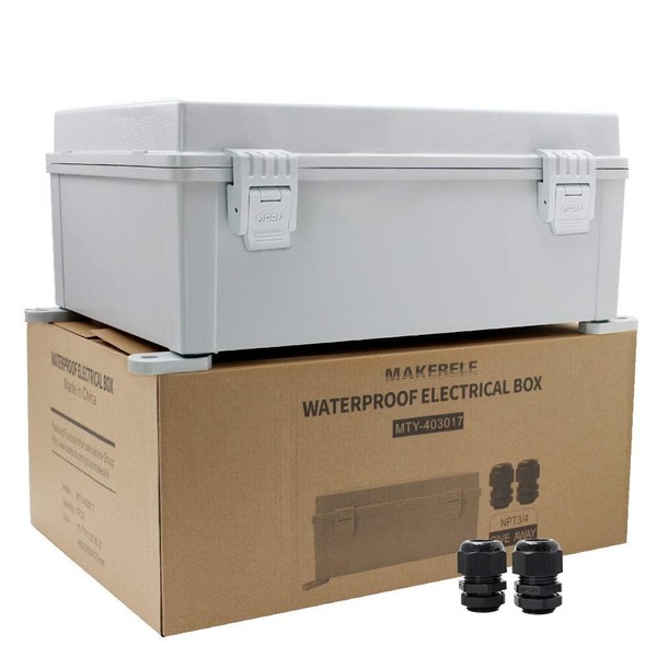 MAKERELE Outdoor Electrical Box Weatherproof Includes Internal Mounting Panel 15.7"*11.8"*6.7"