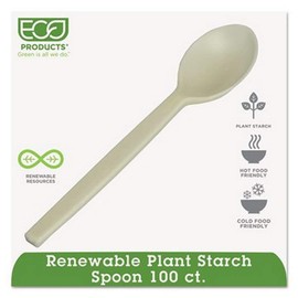 Plant Starch Teaspoon, Cream, 50/Pack, Sold as 50 Each
