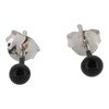 Touch Jewellery 925 Sterling Silver Ball Stud with Black Enamel