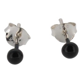 Touch Jewellery 925 Sterling Silver Ball Stud with Black Enamel 3mm