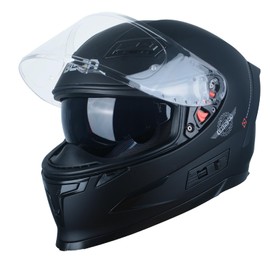 BEON Full Face Motorcycle Helmet, Street Bike Helmet with Clear&Tinted Visors and Multiple Vents, Motocross Casco DOT Approved for Adult Men Women, S-XL (XL, Matte Black)