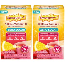Emergen-C Zero Sugar 1000 mg Vitamin C Powder for Daily Immune Support Caffeine Free Vitamin C Supplements with Zinc & Manganese,B Vitamins&Electrolyt
