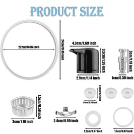 E-TING Replacement Parts Set for Instant Pot Duo 5-Qt,6-Qt, Steam Release Handle, Float Pressure Valve and Anti-Block Shield Silicone Sealing Ring for Pressure Cooker Accessories
