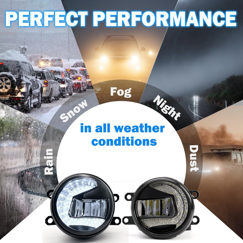 LED Fog Lights Compatible with 2008-2010 Toyota Corolla Bumper Driving