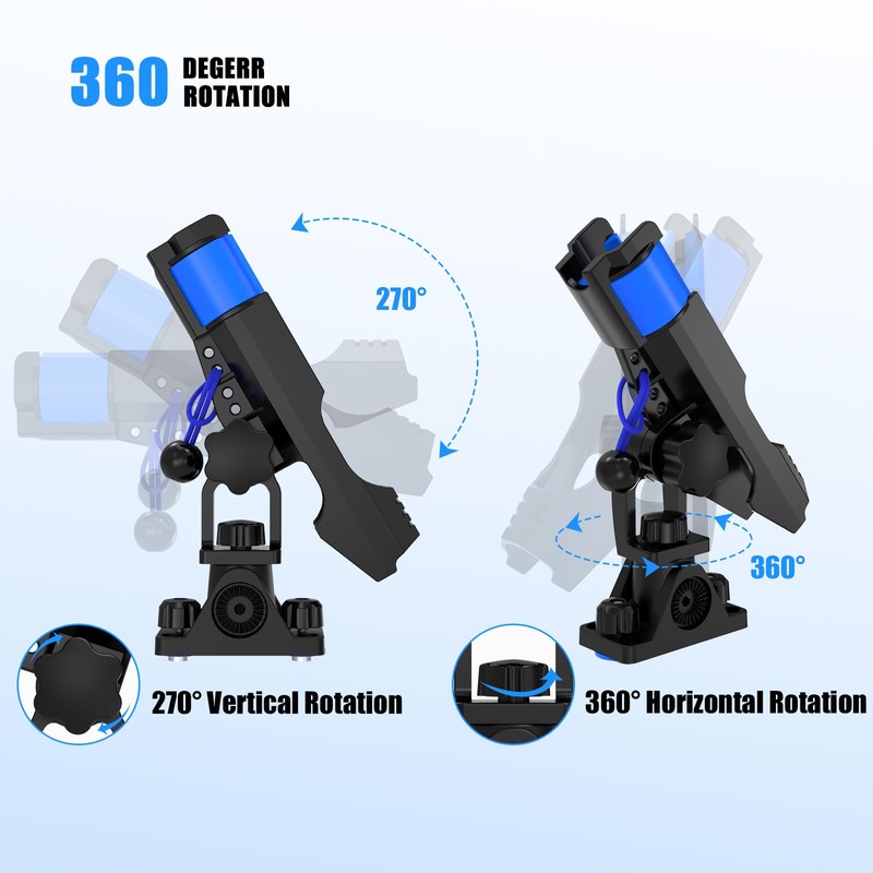 VEXPLO Track Mounted Kayak Rod Holders for Fishing Boat &
