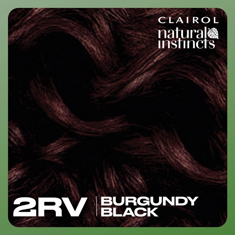Clairol Natural Instincts Demi-Permanent Hair Dye, 2RV Burgundy Black Hair