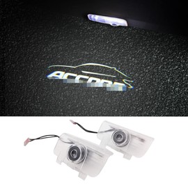 2 Pcs Car LED Projector Door Shadow Light Welcome Light Laser Emblem Logo Lamps Kit Puddle Lights LED Courtesy Step Lights Ground Lamp HD Kit Replacement for (Accord 9 2014-2021, Accord)