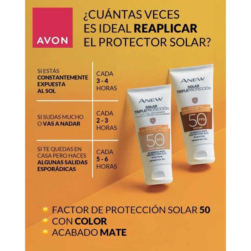 Protector Solar Facial Mate Color Ácido Hialurónico Fps50