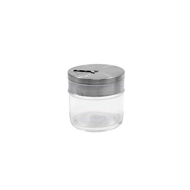 Tablecraft Glass Jar with Rotating Top, 1.5 oz