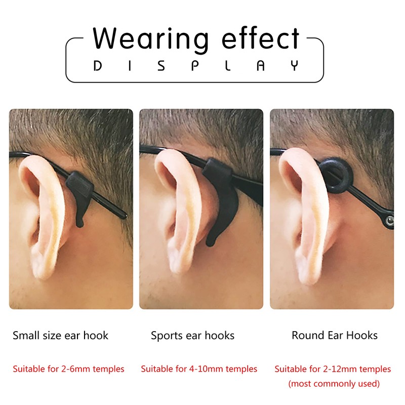 12 Pairs Eyeglasses Retainers Anti-Slip Eyewear Holder Protectors Silicone Eyeglass