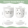 COLOAPT Orchid Pot with Holes, 5+6 Inch Ceramic Orchid Pots,