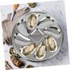 Ciieeo 1 Set Stainless Steel Oyster Storage Plate with Opening