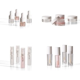 Mini contenedores de maquillaje, artículos de cambiador de tamaño de viaje, contenedores de maquillaje depositantes, contenedores de cosméticos vacíos, frascos de muestra, mini botellas de