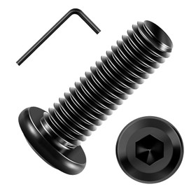 Pack of 20 M5 Screws, M5 x 16 mm Flat Head Screws Hex Drive Stainless Steel A2 V2A Screws Black Full Thread Flat Head with Allen Key