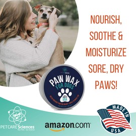 PET CARE Sciences Dog Paw Wax, Nose Cream and Dog Paw Balm. Protects, Soothes and Repairs Delicate Paws and Snouts, Protection for Hot Pavements, Vanilla Scent, Made in The USA, 2 Oz Tin