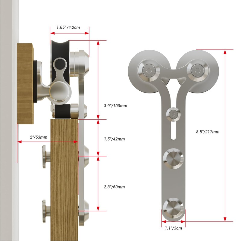 7FT Sliding Barn Door Hardware Kit, Stainless Steel Track for